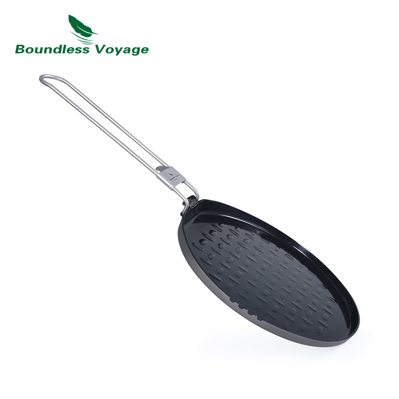 Camping Cooking Wok - Boundless Voyage Titanium Nonstick Pan with