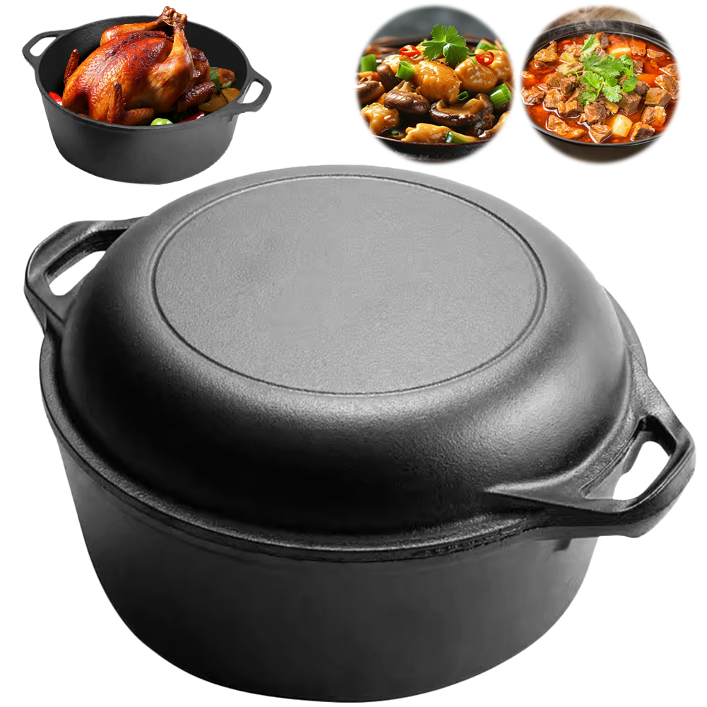 Skillet Cast Iron Camp - 2 in 1 Cast Iron Dutch