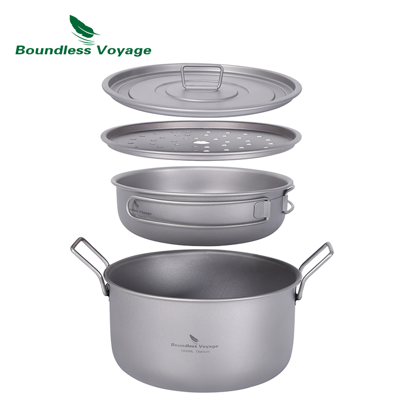Camping Cooking Wok - Boundless Voyage Camping Cooking Pot Multifunctional