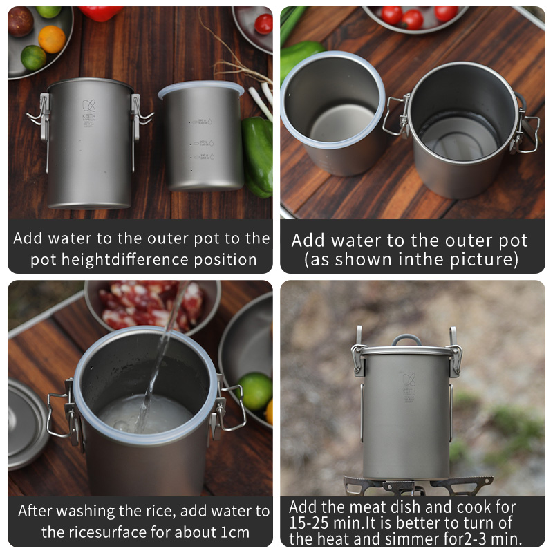 KEITH Pure Titanium Rice Cooke - огляд і ціна Camping Cooking Sets