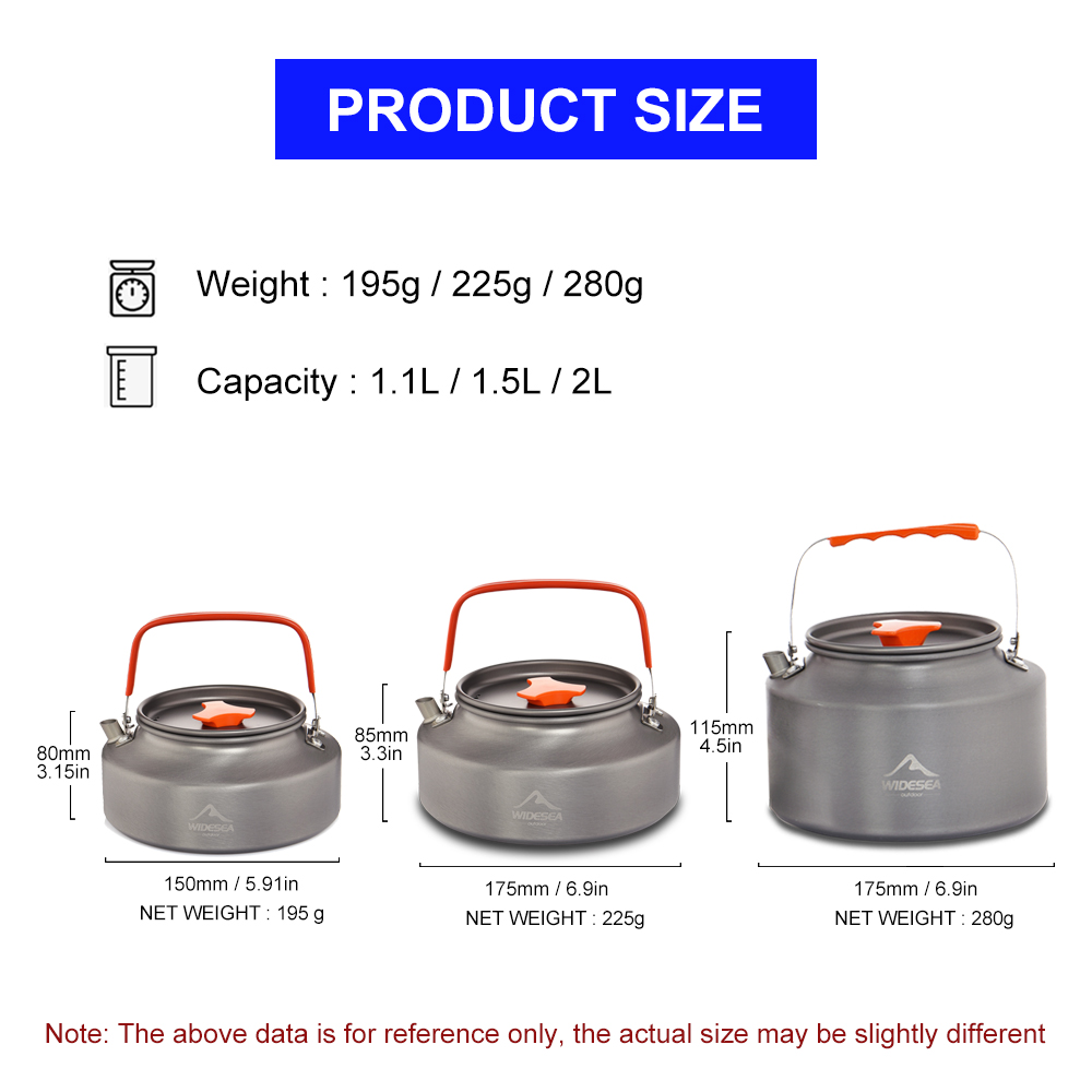 Widesea 1.1L 2L1.5L Camping Wa - огляд і ціна Camping Cooking Ware