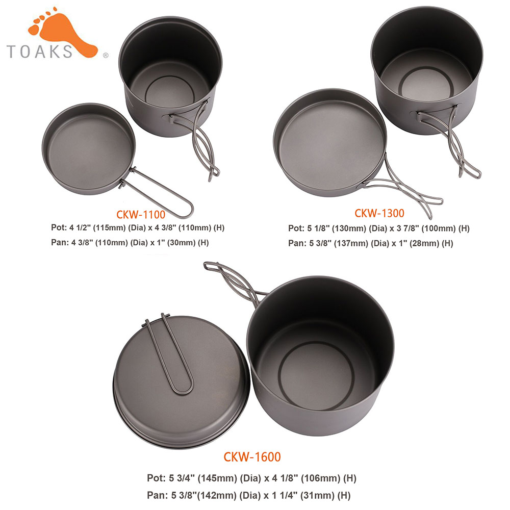 TOAKS Cookware Set Ultralight  - огляд і ціна Camping Cooking Wok