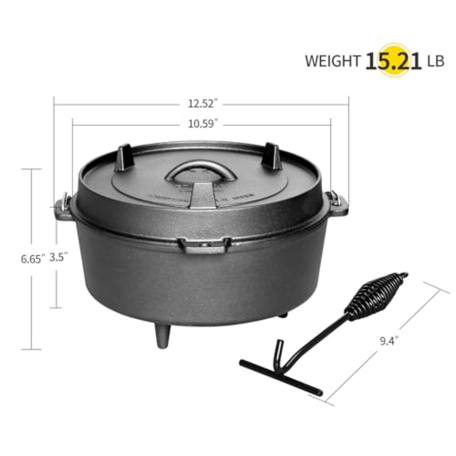 Pre-Seasoned Cast Iron Dutch O - огляд і ціна Skillet Cast Iron Camp