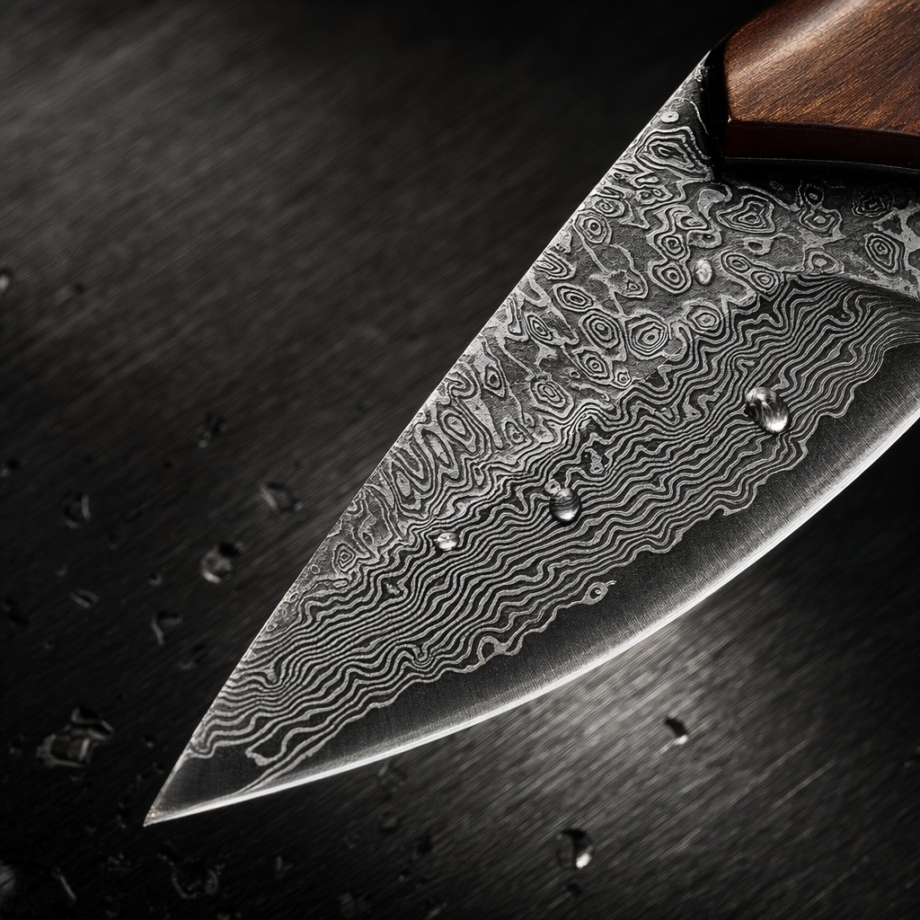 Damascus Steel Kitchen Utility - огляд і ціна Camping Cooking Knife With Sheath