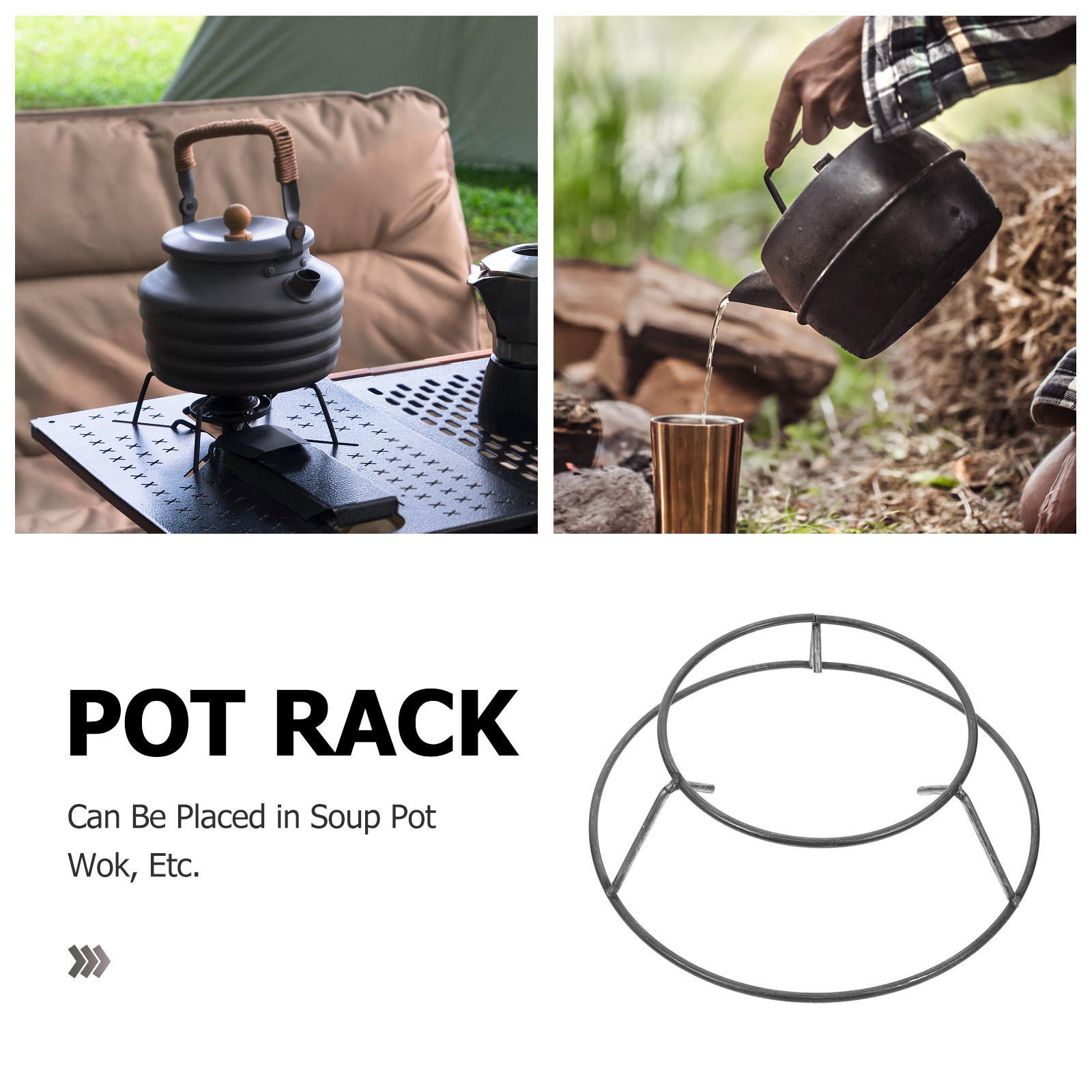 Camping Firewood Rack Iron Pot - огляд і ціна Camping Cooking Wok
