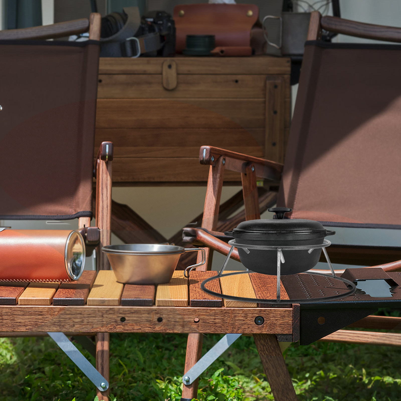 Camping Firewood Rack Iron Pot - огляд і ціна Camping Cooking Wok