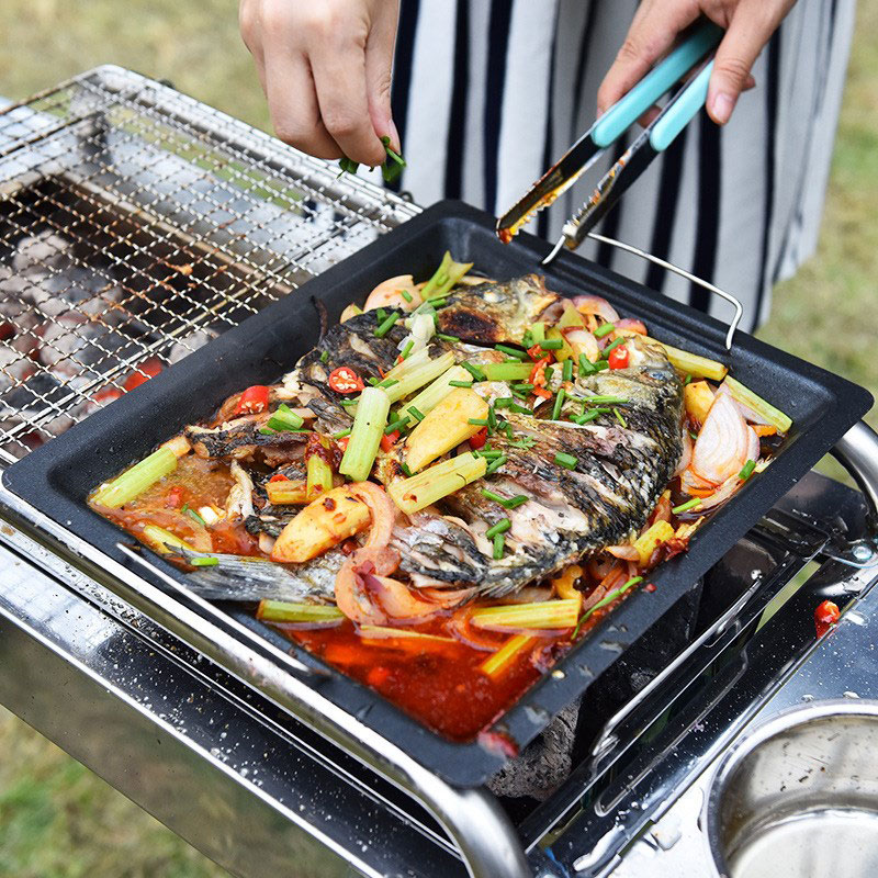 Outdoors Thick Square Grill Pa - огляд і ціна Camping Cooking Wok