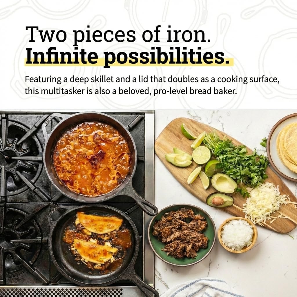 2-in-1 Cast Iron Combo Cooker: - огляд і ціна Skillet Cast Iron Camp