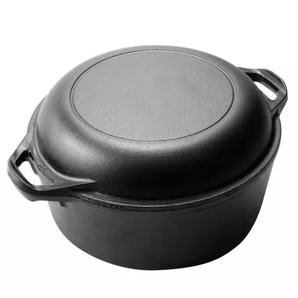 2 in 1 Cast Iron Dutch Oven wi - огляд і ціна Skillet Cast Iron Camp